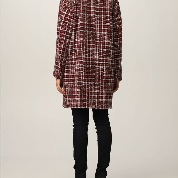 Love Moschino Double Breasted Wool Blend Coat in Check Tweed NWT Size 40 - Picture 8 of 12